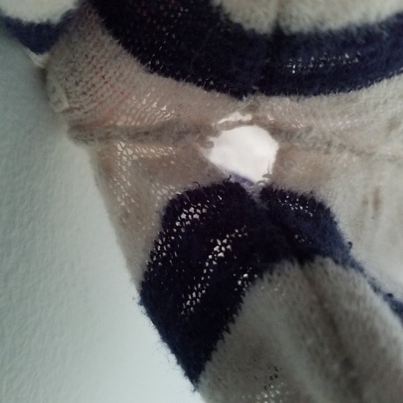 Mossimo Striped Cream/Navy Cardigan - Picture 4 of 4